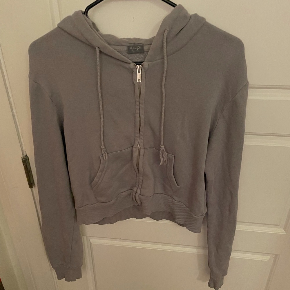 Cropped hoodie zip up